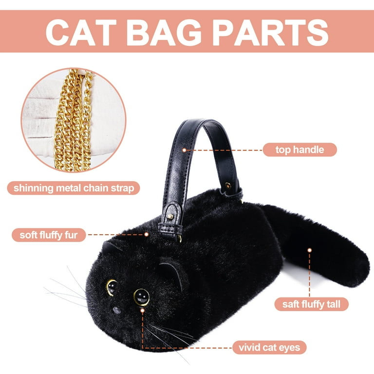Kids Furry Cat Crossbody Purse, Little Kitty Handbag for Kids Furry Cat Crossbody Purse, Little Kitty Handbag for