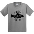 thumbnail image 3 of Inktastic Lucky Fishing Shirt Fish Youth T-Shirt, 3 of 5