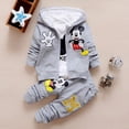 thumbnail image 1 of Conjunto de 3 unidades de ropa para bebé (niño o niña), abrigo con capucha de oso de Mickey Mouse de dibujos animados, camiseta + pantalón, traje deportivo para chico, ropa para niño, chándal 24M Gao Jinjia LED, 1 of 2