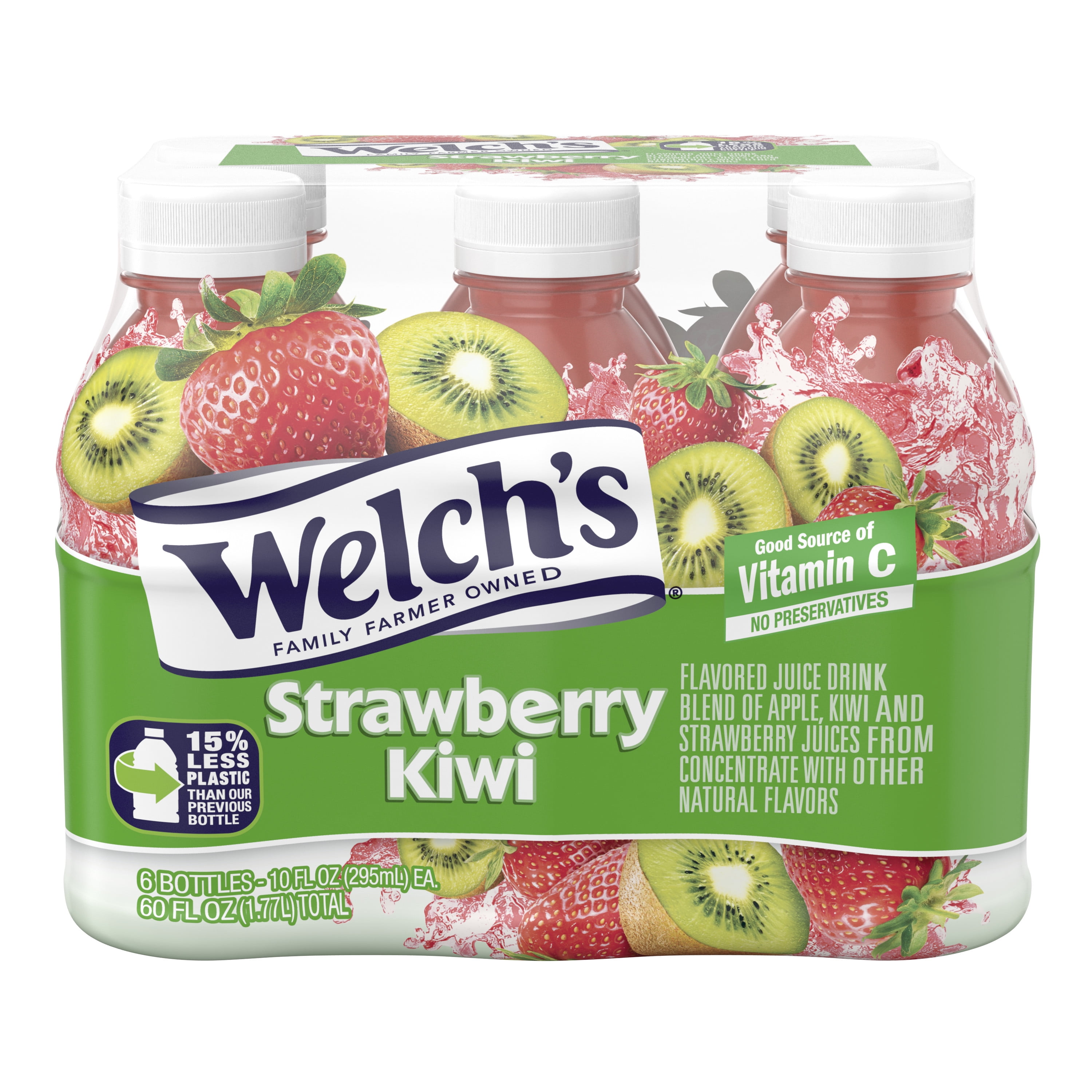 Welch's Strawberry Kiwi Juice Drink, 10 fl oz On-the-Go Bottle