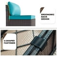 thumbnail image 4 of Kullavik Patio Furniture Set Sofa 6-Piece Wicker Sectional Sofa Set, Outdoor Furniture Rattan Patio Conversation Set with Thickened Cushions and Glass Coffee Table,Blue, 4 of 8