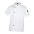 thumbnail image 2 of GUOOL Chef Coat Jacket Summer Workwear for Cooking Waiter Waitress Culinary School White M, 2 of 9