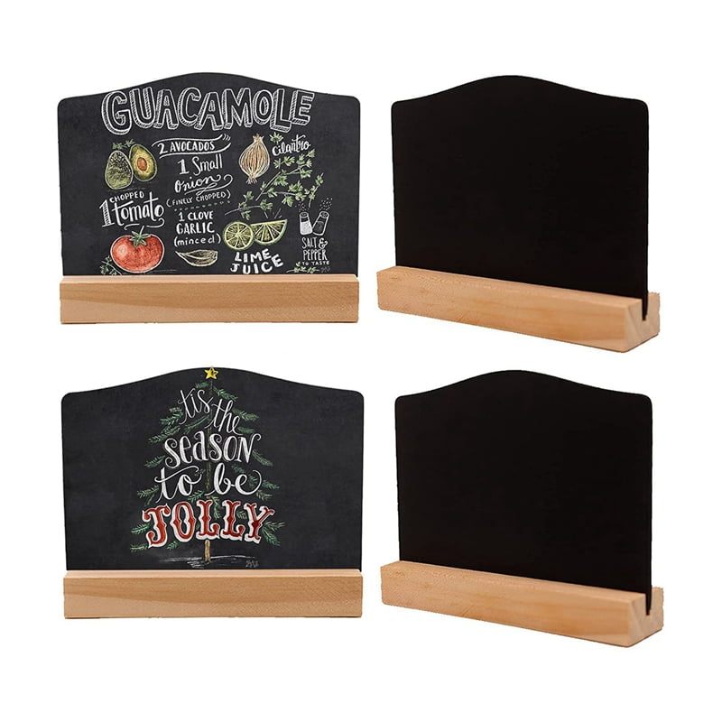 4 PCS Mini Chalkboard Signs for Sign,Food Labels Message Board Signs