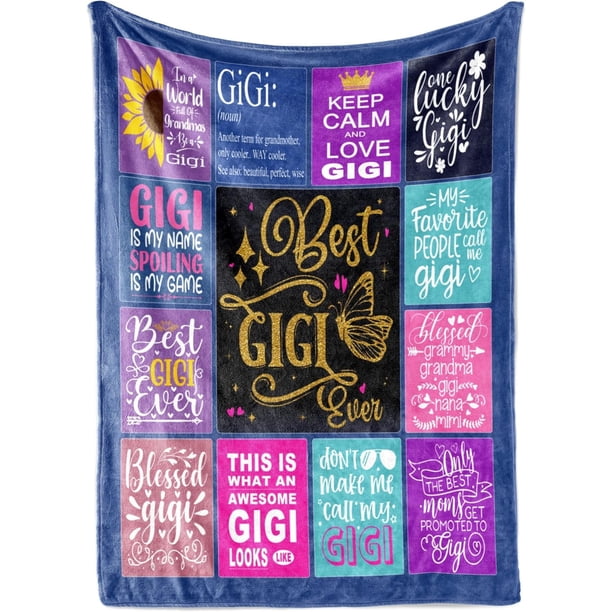 LHSHID Gigi Throw Blanket for Grandma Mother's Day Birthday and from Grandchildren with Beautiful Design and Soft Texture 60"x80"