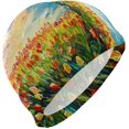 thumbnail image 1 of FYBTO Swimming Cap Oil Painting Tulips Adult FYBTO Polyester, 1 of 4