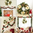 thumbnail image 3 of Lumiparty 16" Christmas Wreath for Front Door, Xmas Door Wreath with Balls, Artificial Flowers, Berries & Pine Cones for Fireplace Wall Window Holiday Decoration, Gold, 3 of 7