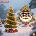 thumbnail image 2 of Metal Hanging Christmas Tree Wind Spinner - Festive Garden Decoration with Colorful Lights Star Top and Cheerful Santa Design, 2 of 7