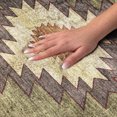 thumbnail image 3 of Addison Rugs Dream Shag Premium Machine Washable Transitional Aztec Green Round Rug, 8' x 8', 3 of 8