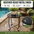 thumbnail image 7 of Rekopi 2 Pack Indoor Outdoor Side Tables, 15in high Versatile Round Metal End Table for Patio Balcony Yard, 7 of 7