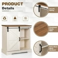 thumbnail image 3 of Alpha Joy Farmhouse Coffee Bar Cabinet with Barn Door, Medium Density Fiberboard White, 3 of 5