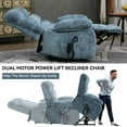 thumbnail image 5 of Large Electric Power Lift Recliner Chair with Heat & Massage, Dual Motor Infinite Position (Up to 350 LBS) with Power Remote, Medium-Firm & Heavy Duty (Blue), 5 of 9