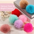 thumbnail image 4 of Pom Pom Keychain, 8cm Faux Rabbit Fur Puff Ball Keychain, Soft Cute Plush Fluffy Ball Key Ring for Women Purse Handbags Backpack Pendant Charm (Light Pink), 4 of 6