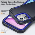 thumbnail image 4 of SaniMore for iPhone 11 6.1" 2019 Hybird Case, Rugged PC Back Shockproof TPU Shell Metal Hidden Kicksatnd Drop Resistant Anti-slip Heavy Duty Protective Case for iPhone 11, Darkblue+Royalblue, 4 of 8
