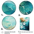 thumbnail image 3 of Designart "Aqua Dream Rush Motion IV" Abstract Framed Wall Art - Modern Orange Abstract Collages Entryway Framed Wall Art, 3 of 6