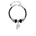thumbnail image 2 of Delight Jewelry Silvertone Crystal Initial - F - Sister Celtic Knot Leather Bead Bracelet, 7"+2" Extender, 2 of 4