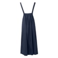 thumbnail image 3 of Women's Suspender Skirt - Long Straps, Large Pockets, Over-The-Knee, Casual Summer Dress, 3 of 4