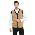 thumbnail image 3 of Toptie Men's V-Neck Slim Fit Casual Suit Vests-Style1 Beige-XL, 3 of 8