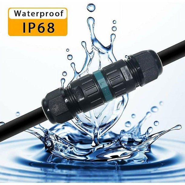 Conector de cable exterior de caja de conexiones impermeable, conexión de cable exterior con funda impermeable IP68 para uno para cable de acoplamiento de 2 pines/3 pines, M20-3P (9-12 m