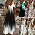 thumbnail image 1 of Robe Formelle Imprimé Floral Dentelle d'Été Ample A-Ligne Robe Maxi pour Banquet, 1 of 13