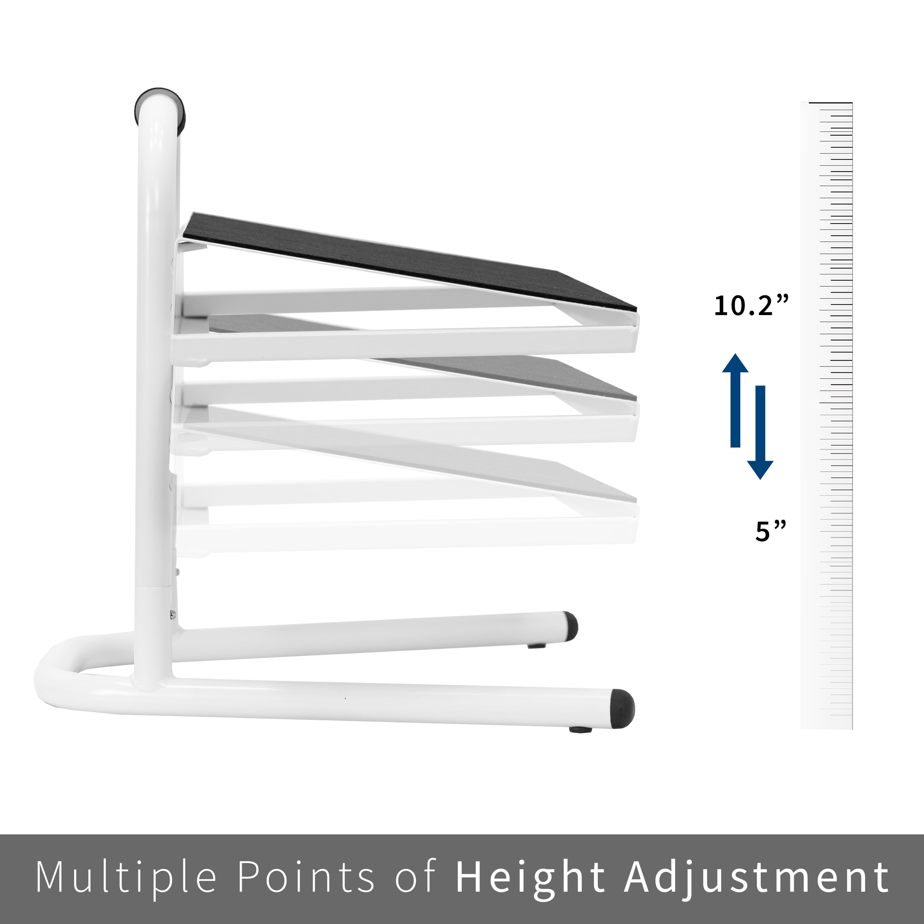 VIVO Black Ergonomic Height Adjustable Standing Foot Rest Relief Platform  for Standing Desks STAND-FT01
