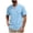 Light Blue, variant on Horkkom Linen Shirts for Men Solid Color Button Short Sleeve Shirt Summer Beach Casual Shirts L