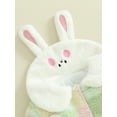 thumbnail image 6 of Bslissey Baby Girls Easter Plush Hooded Jumpsuit Rabbit Embroidery Long Sleeve Button Fleece Plaid Rompers Infant Cute Hood Playsuit Daily Clothes 3M 6M 9M 12M 18M, 6 of 9