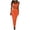 Orange, variant on Women’S Sexy Hollow Out 2-Piece Matching Set, Sleeveless Spaghetti Strap Crop Tank Top With High Waist Slim Fit Bodycon Maxi Skirt, Smooth Stretch Polyester Fabric, 2pcs, Sizes S To XL