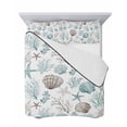 thumbnail image 7 of Quilts King Size Bedding Set, Beach Coastal Lightweight Quilted Comforter, Ocean Nautical Starfish Coral Seashells Soft Reversible Bedspread Coverlet with Pillow Covers for All Season, 96" x 106", 7 of 7
