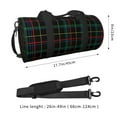thumbnail image 4 of Gaeub Buffalo Plaid Dark Green Lightweight Travel Cylinder Bag Gym Tote Bag Sports Training Duffle Bag with Pockets and Straps, 4 of 8