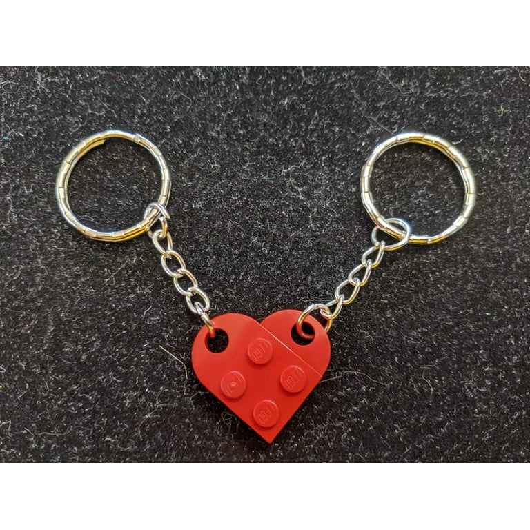 Red LEGO® Bricks Love Heart Keychain Keyring Birthday Valentines  Relationship Gift