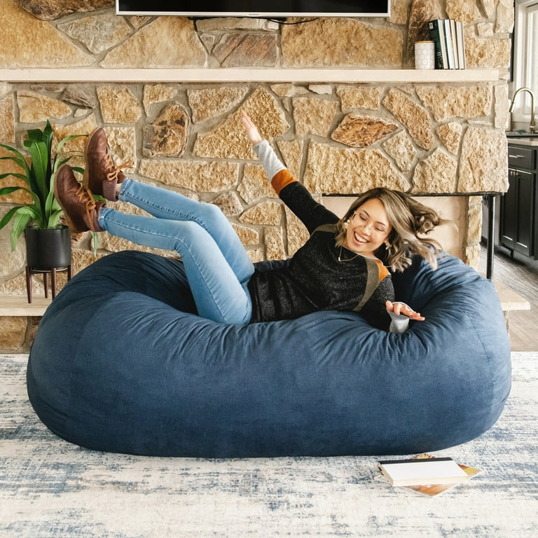 Big Joe Fuf Media Lounger Bean Bag Chair - Black