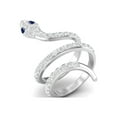thumbnail image 1 of 925 Sterling Silver Natural Synthetic Blue Sapphire Cobra Snake Women Wedding Wrap Rings, 1 of 3