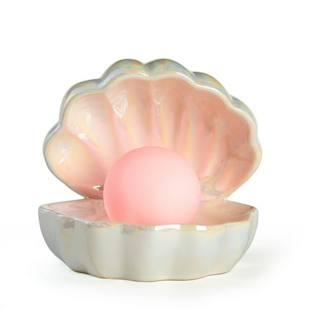 Your Zone Mermaid Shell with Multi-color Changing Pearl Table Lamp