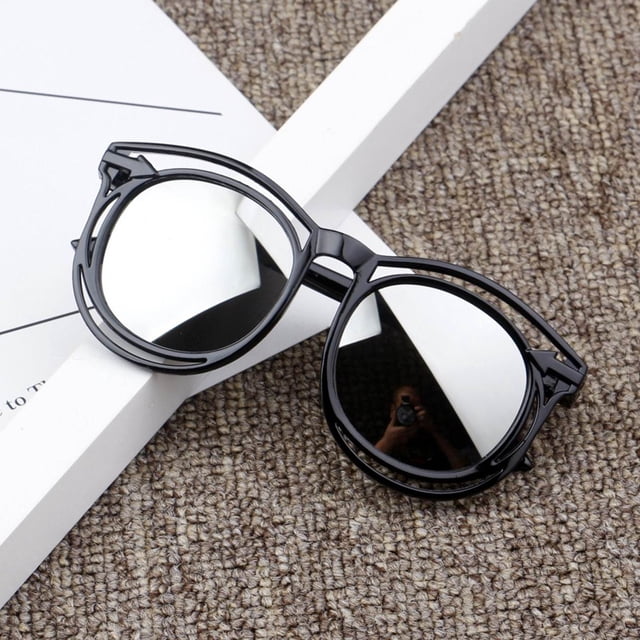 Faithtur Lunettes de Soleil d'Été pour Petits Enfants, Monture en Résine Ronde, Pliables, Anti-UV, Mode Sauvage