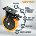 thumbnail image 6 of POWERTEC 6 Inch Swivel Caster Wheels Set of 4 with Dual Locking Brake - 1390 lbs Loads Heavy Duty Industrial Grade - Ideal for Heavy Equipment, Automotive Workshop, Cart, Dolly and Workbench (17216N), 6 of 7