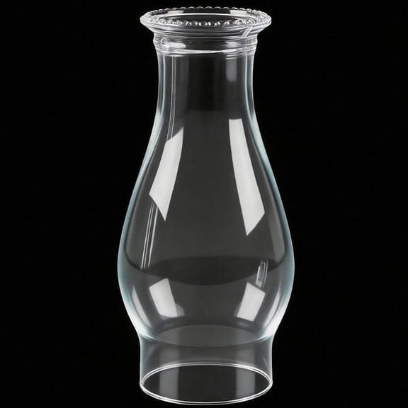 HIBIBUD Oil Lamp Chimney Replacement 3 Inch Fitter, Clear Glass Hurricane Globe for Kerosene Lamps, Hand-Blown Crimped Top Lamp Cover for Indoor Porch and Living Room Decor