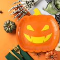 thumbnail image 4 of Classic Kitchen Accessories, Halloween Dinnerware Set Orange Black Pumpkin Themed Paper Plates Cups Napkins Halloween Disposable Tableware for Themed Birthday, 4 of 4