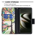 thumbnail image 4 of Allytech Galaxy S22 Case with 9 Card Holders, PU Leather Folio Flip Kickstand Magnetic Snap Detachable Wrist Strap Anti-Scratch Wallet Case for Samsung Galaxy S22 6.1" 5G 2022, Colorful Tree, 4 of 5