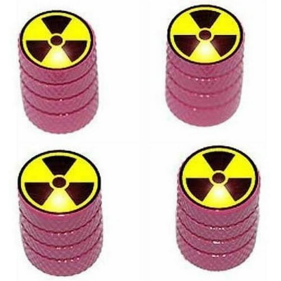 Radioactive Radiation Tire Rim Wheel Aluminum Valve Stem Caps, Multiple Colors