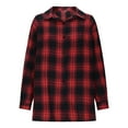thumbnail image 5 of MaFYtyTPR Women Plaid Shirts Tops Autunm And Winter Checked Printed Long Sleeve Turn-down Collar Button Outwear Red M, 5 of 5