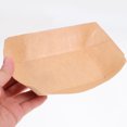 thumbnail image 3 of 125 Uds. Soporte para perritos calientes, papel Kraft, barcos de comida, bandejas de comida, caja de papel para aperitivos fritos, 3 of 6