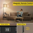 thumbnail image 5 of OUTON Floor Lamp with Table, End Table with Lamp for Living Room with USB & Type C Charging Port, Dimmable Lamps for Nightstand Attached for Bedroom, Walnut, 5 of 13