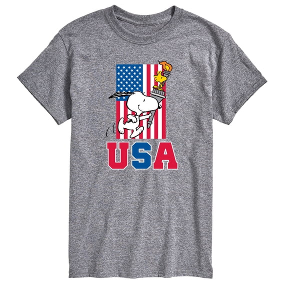 Peanuts - USA Torch - Men's Short Sleeve Graphic T-Shirt