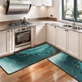 thumbnail image 3 of Kitchen Rugs Sets Of 2,Teal Gold Marble Pattern Anti Fatigue Kitchen Mat Rugs Non Slip Washable,Decorative Kitchen Floor Mats for Kitchen,Sink,Laundry,17"x47"+17"x47", 3 of 5