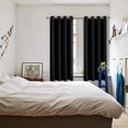 thumbnail image 2 of Cortinas opacas negras para dormitorio, con ojales, aislamiento térmico, para oscurecer la habitación, cortinas para sala de estar, juego de 2 paneles, 52 x 63 pulgadas JFHHH pequeña, 2 of 5