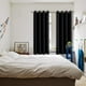 thumbnail image 2 of Cortinas opacas negras para dormitorio, con ojales, aislamiento térmico, para oscurecer la habitación, cortinas para sala de estar, juego de 2 paneles, 52 x 63 pulgadas JFHHH pequeña, 2 of 5