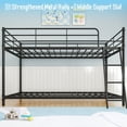 thumbnail image 2 of Zimtown Twin-over-Twin Low Profile Junior Bunk Bed, Black, 2 of 9