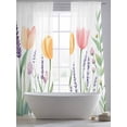 thumbnail image 5 of Pink Yellow Spring Floral Sheer Curtains 84 Inch Length 2 Panels Set, Watercolor Summer Botanical Voile Window Treatment Rod Pocket Curtains Sheers Drapes for Bedroom/Living Room/Kitchen 52"x84"x2, 5 of 7