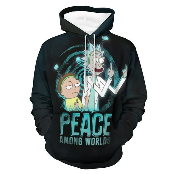 Unisex Rick and Mor-t Pullover Hoodies 3D Print Novelty Sweatshirts Hoodie with Pocket for Men Women