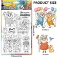 thumbnail image 2 of Happy Funny Old Lady Clear Stamps Female Friendship Cat Balloon Transparent Handicraft Stamps for DIY Scrapbooking Photo Album Decorative 6.3x4.3inch Mixed Color, 2 of 9